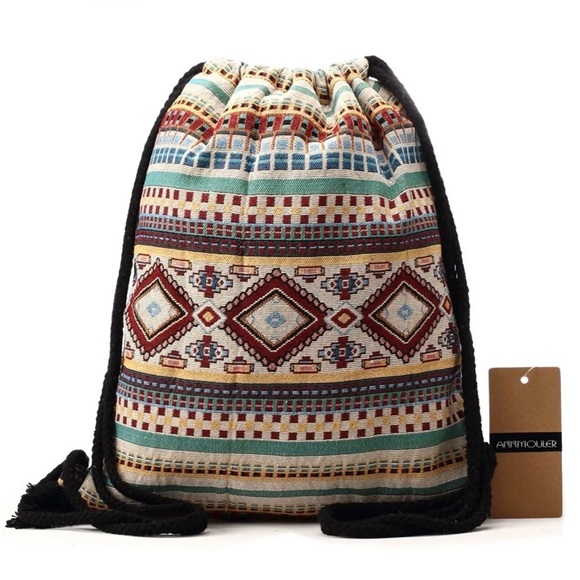 Handbags - Bohemian Hobo Drawstring Backpack